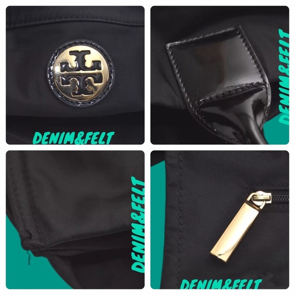 TORY BURCH Black Vintage Ella Nylon Enamel Shoulder Tote Bag/ Shoulder Bag 🖤🖤 - Picture 11 of 16
